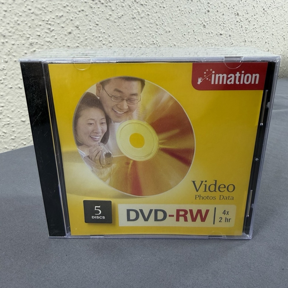 DVD-RW New Sealed Imation Video Data 4x 2 HR (5-Pack Jewel Cases)